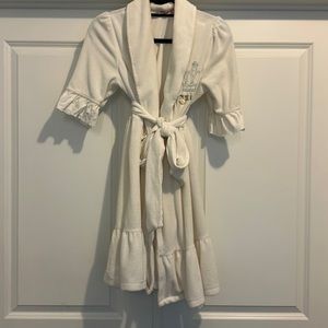 Vintage Juicy Couture White Ruffled Bathrobe Size S